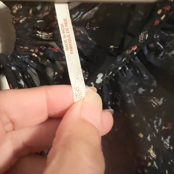 NWT Free People Anna Mini Chiffon Dress Colorful Metallic Open Back size XL - Picture 6 of 13